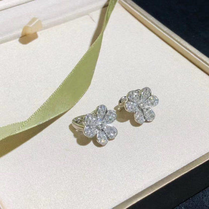 [Panda Jewelry]FRIVOLE SILVER FLOWER DIAMOND EARRINGS