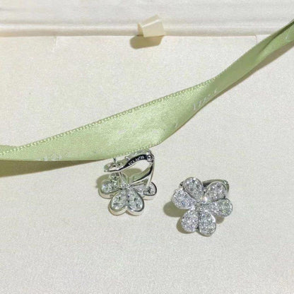 [Panda Jewelry]FRIVOLE SILVER FLOWER DIAMOND EARRINGS