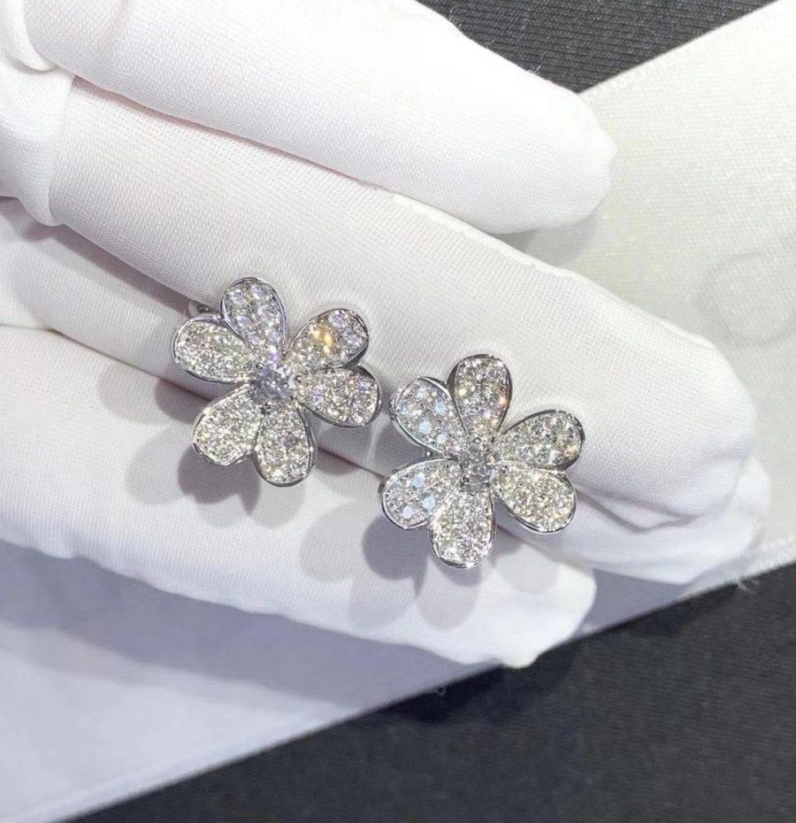 [Panda Jewelry]FRIVOLE SILVER FLOWER DIAMOND EARRINGS