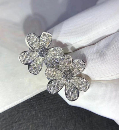 [Panda Jewelry]FRIVOLE SILVER FLOWER DIAMOND EARRINGS