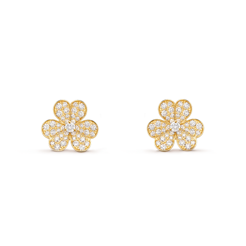 [Panda Jewelry]FRIVOLE GOLD FLOWER DIAMOND EARRINGS