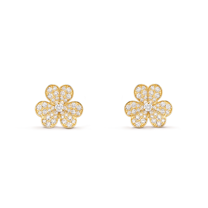 [Panda Jewelry]FRIVOLE GOLD FLOWER DIAMOND EARRINGS