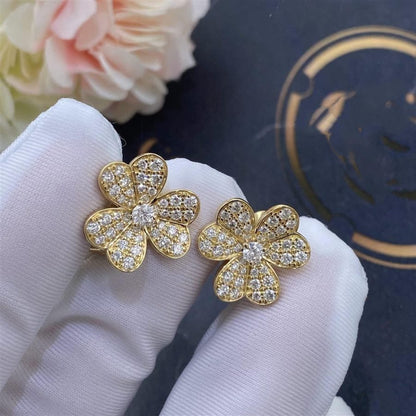 [Panda Jewelry]FRIVOLE GOLD FLOWER DIAMOND EARRINGS