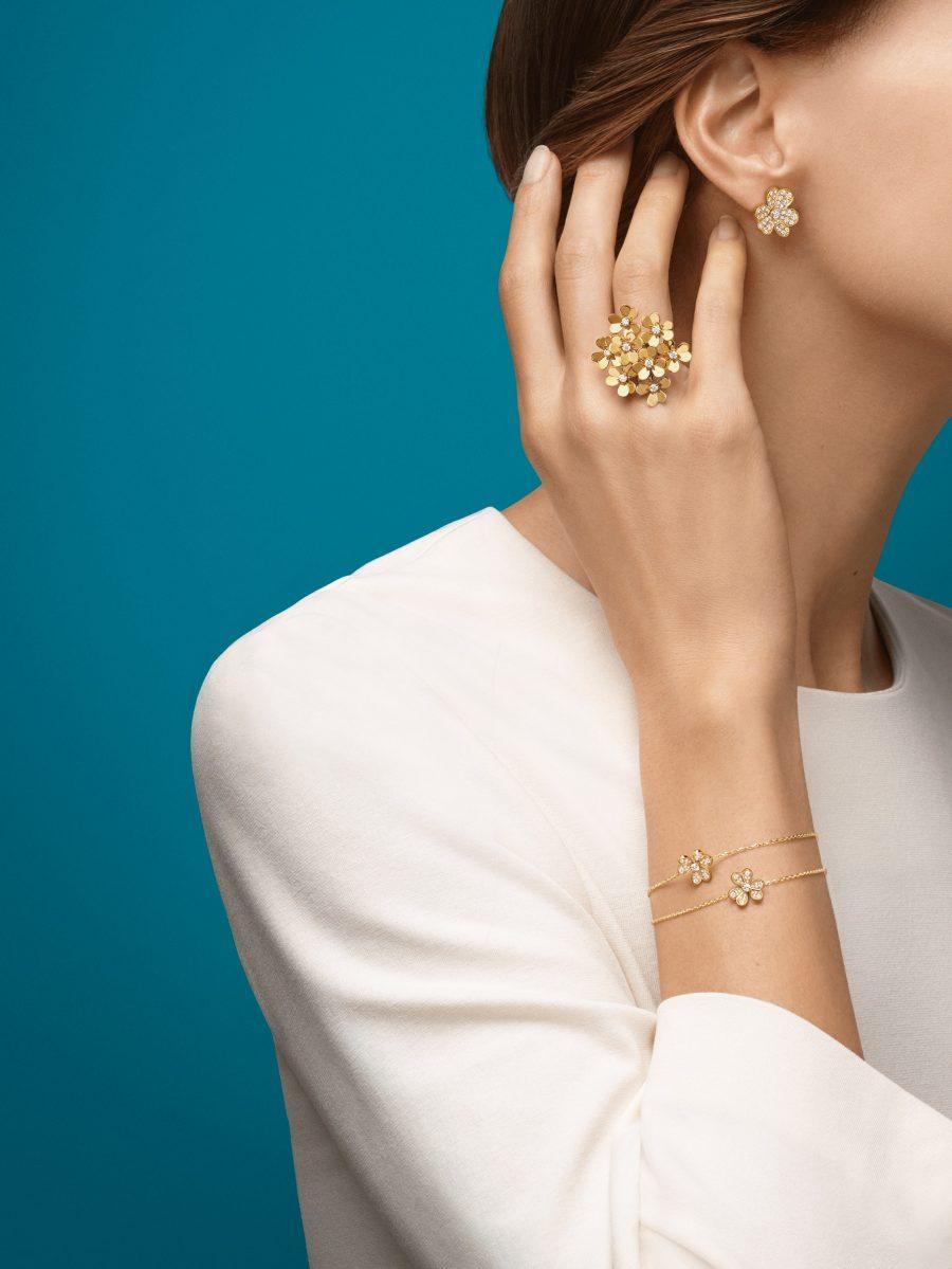 [Panda Jewelry]FRIVOLE GOLD FLOWER DIAMOND EARRINGS