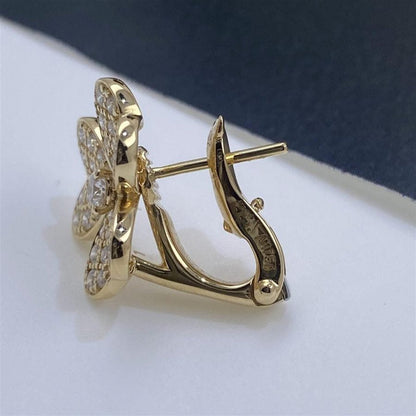 [Panda Jewelry]FRIVOLE GOLD FLOWER DIAMOND EARRINGS
