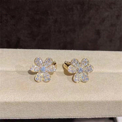 [Panda Jewelry]FRIVOLE GOLD FLOWER DIAMOND EARRINGS