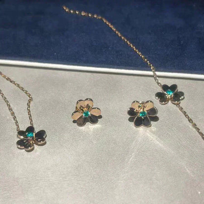 [Panda Jewelry]FRIVOLE  FLOWER MALACHITE EARRINGS