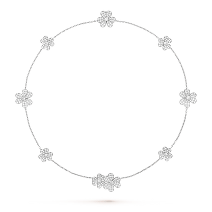 [Panda Jewelry]FRIVOLE SILVER 9 FLOWERS NECKLACE