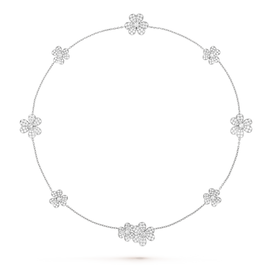 [Panda Jewelry]FRIVOLE SILVER 9 FLOWERS NECKLACE