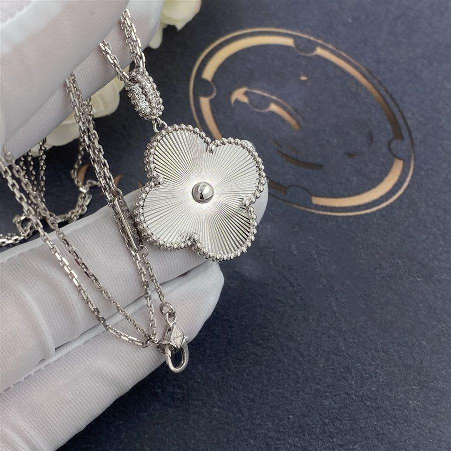[Panda Jewelry]CLOVER 25MM SILVER BIG CLOVER NECKLACE