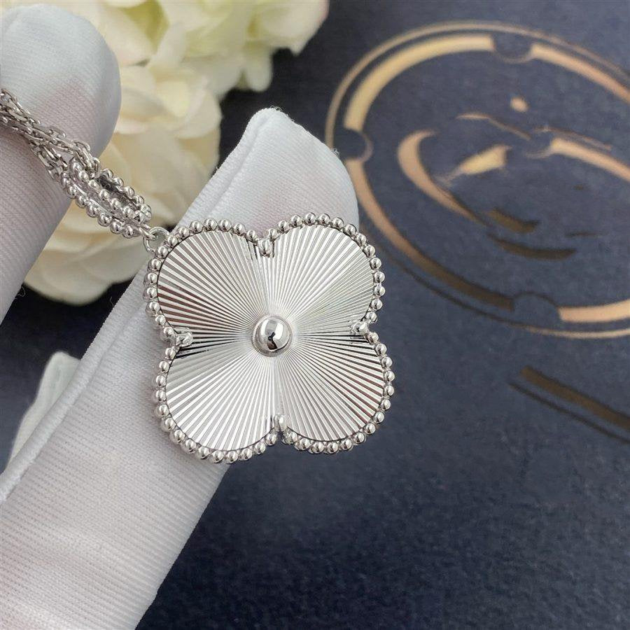 [Panda Jewelry]CLOVER 25MM SILVER BIG CLOVER NECKLACE
