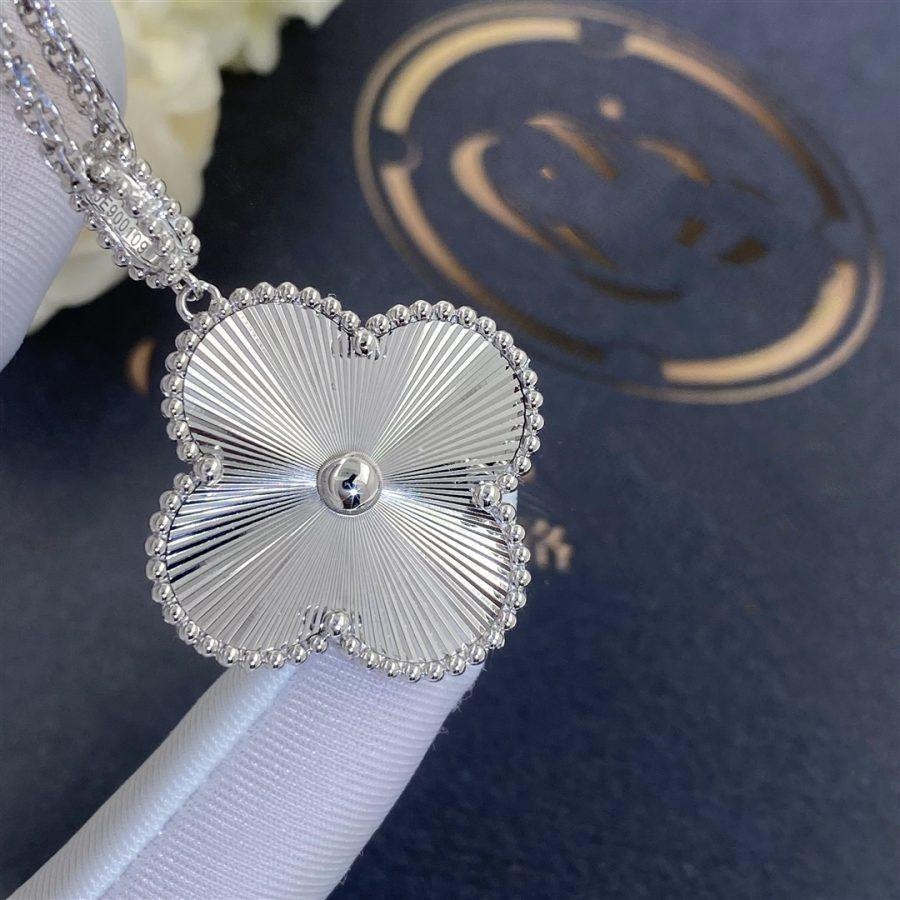 [Panda Jewelry]CLOVER 25MM SILVER BIG CLOVER NECKLACE