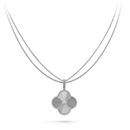 [Panda Jewelry]CLOVER 25MM SILVER BIG CLOVER NECKLACE