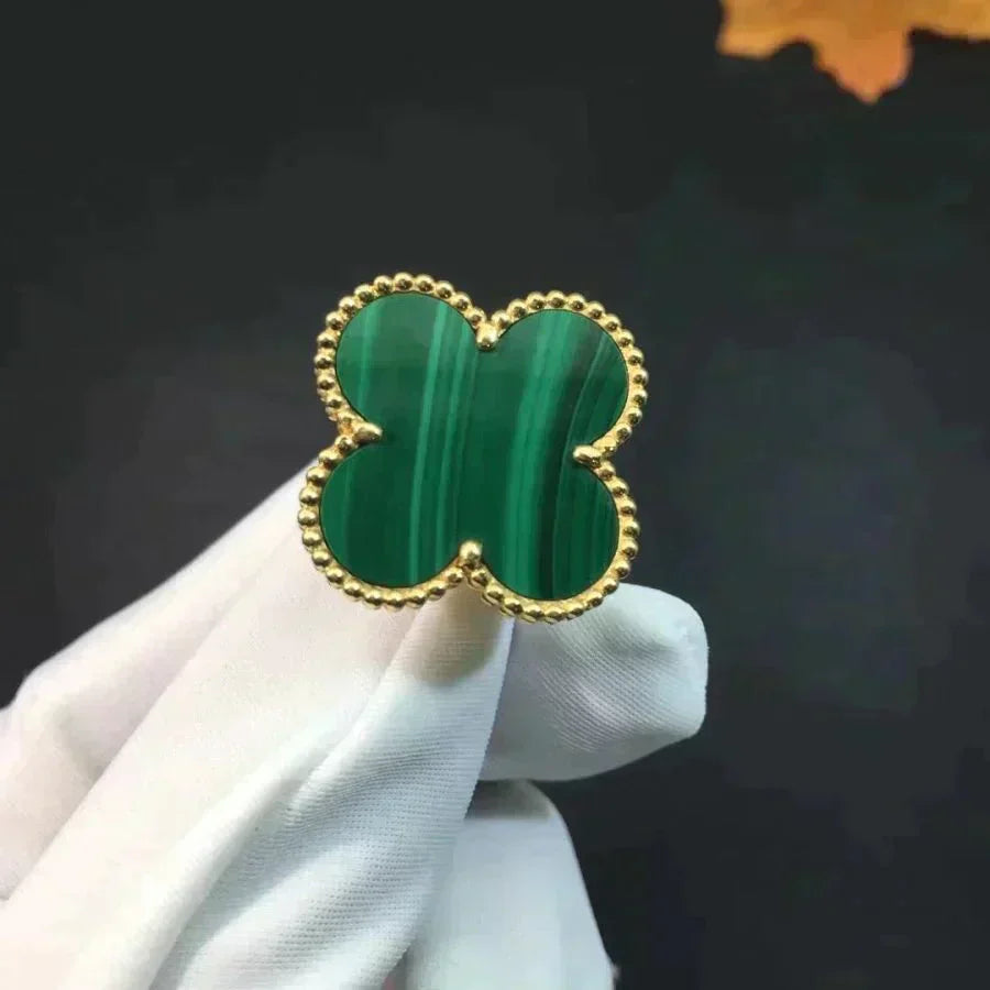 [Panda Jewelry]CLOVER MALACHITE RING