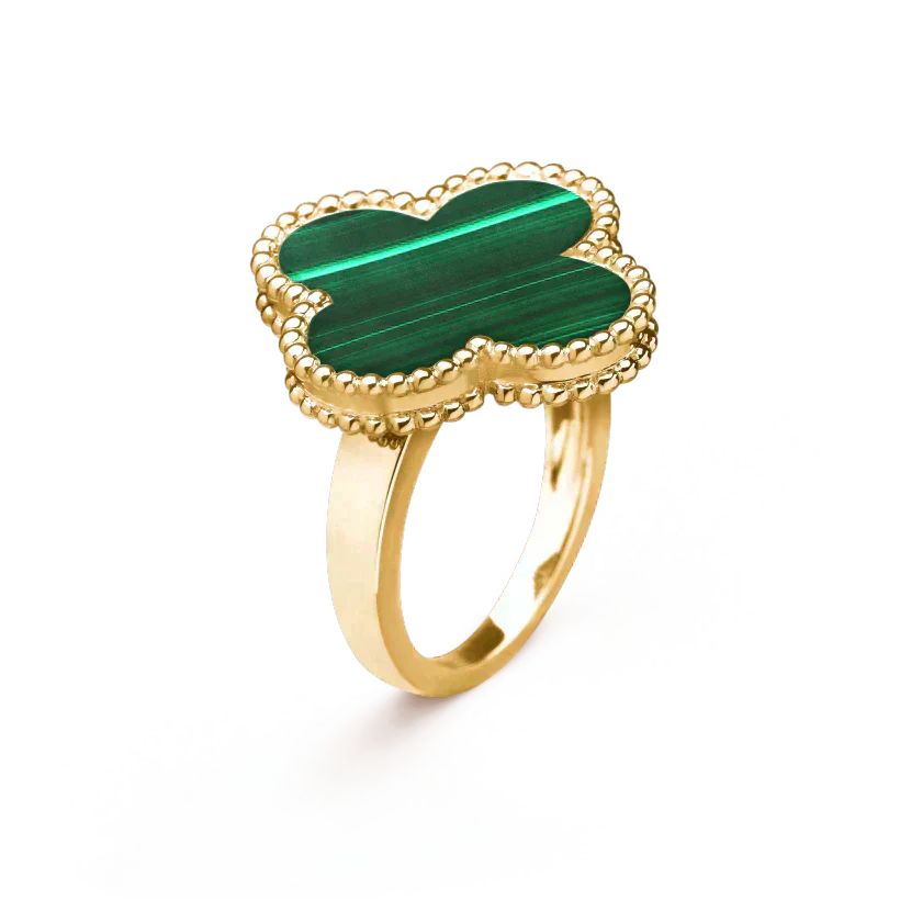 [Panda Jewelry]CLOVER MALACHITE RING