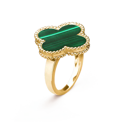 [Panda Jewelry]CLOVER MALACHITE RING