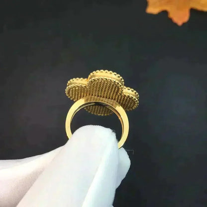 [Panda Jewelry]CLOVER MALACHITE RING