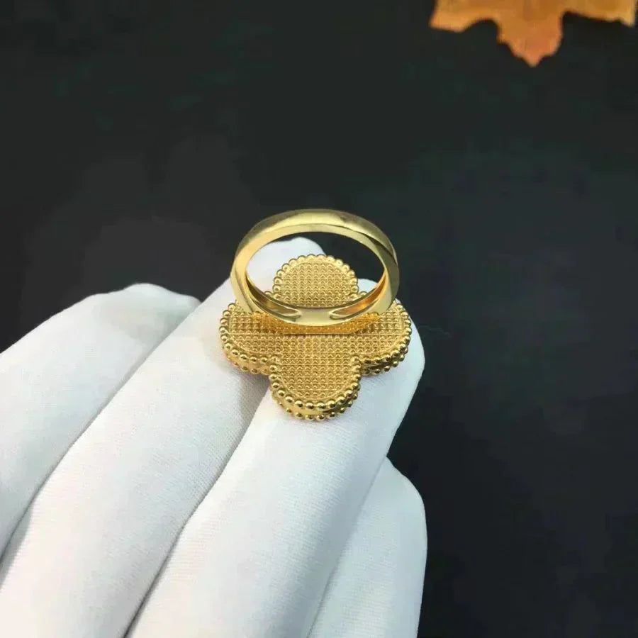 [Panda Jewelry]CLOVER MALACHITE RING