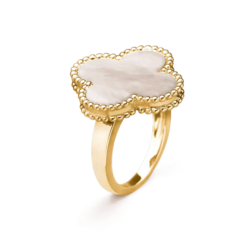 [Panda Jewelry]CLOVER WHITE MOP RING