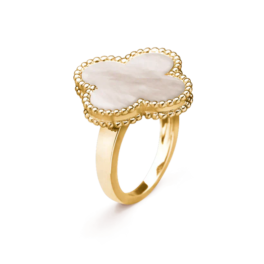 [Panda Jewelry]CLOVER WHITE MOP RING