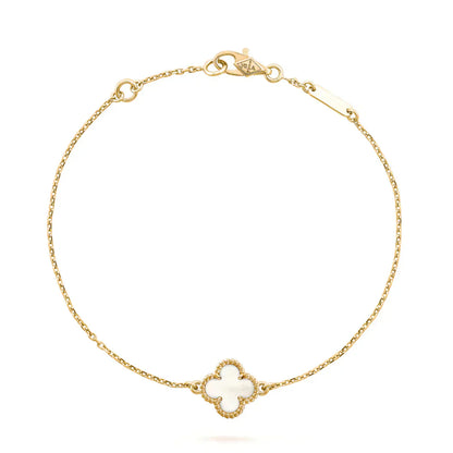 [Panda Jewelry]CLOVER WHITE MOP SINGLE FLOWER BRACELET