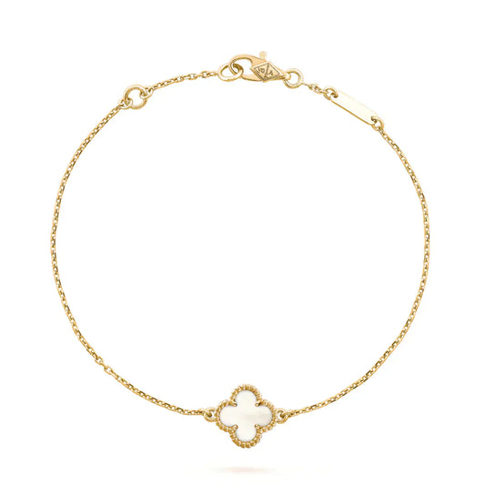 [Panda Jewelry]CLOVER WHITE MOP SINGLE FLOWER BRACELET