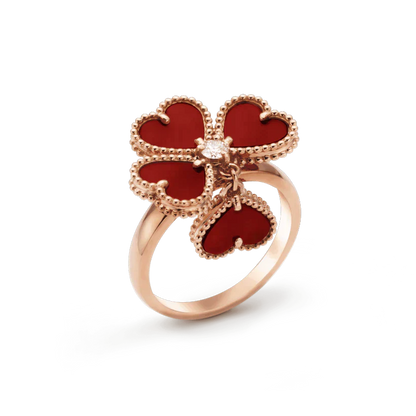 [Panda Jewelry]SWEET CLOVER CARNELIAN RING