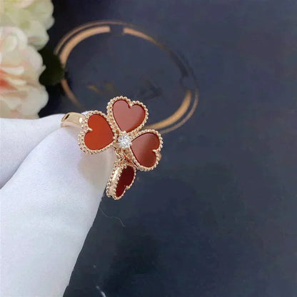 [Panda Jewelry]SWEET CLOVER CARNELIAN RING