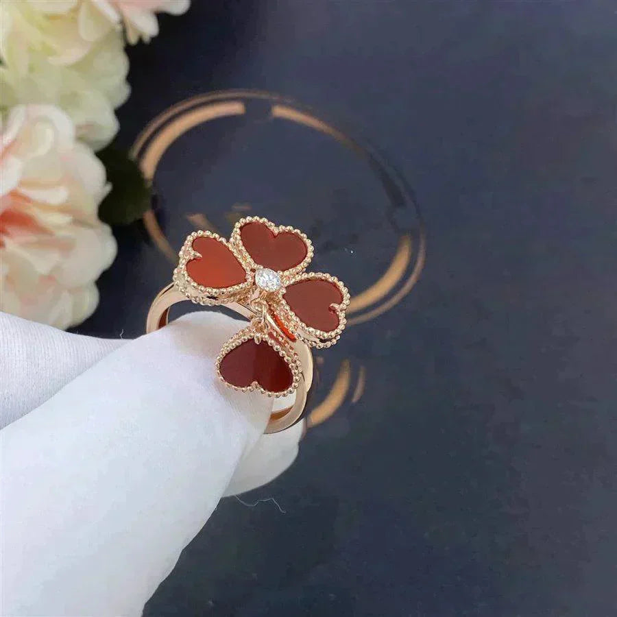 [Panda Jewelry]SWEET CLOVER CARNELIAN RING