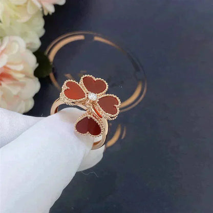 [Panda Jewelry]SWEET CLOVER CARNELIAN RING