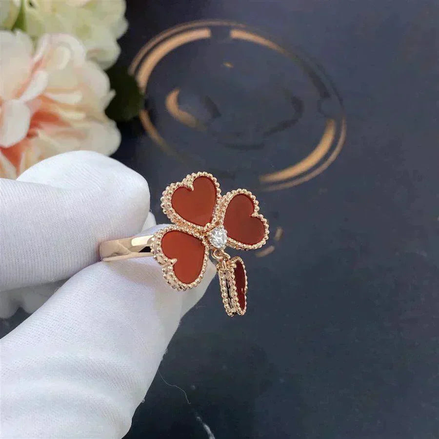 [Panda Jewelry]SWEET CLOVER CARNELIAN RING