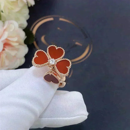 [Panda Jewelry]SWEET CLOVER CARNELIAN RING
