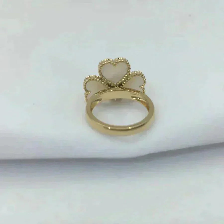 [Panda Jewelry]SWEET CLOVER WHITE MOP RING