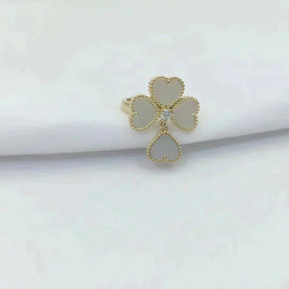 [Panda Jewelry]SWEET CLOVER WHITE MOP RING