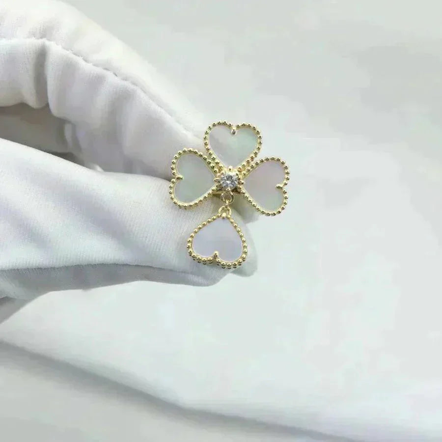 [Panda Jewelry]SWEET CLOVER WHITE MOP RING