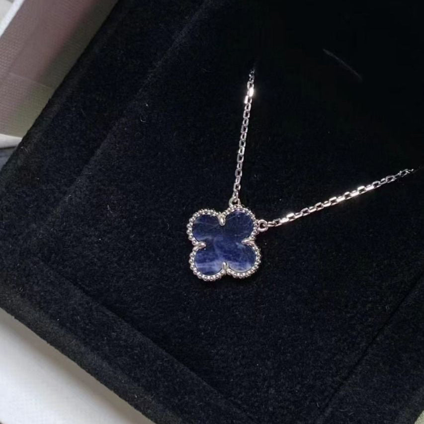 [Panda Jewelry]CLOVER 15MM PIETERSITE NECKLACE SILVER