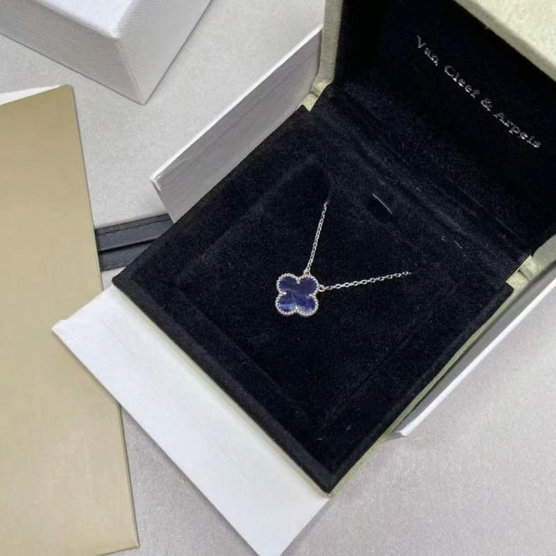[Panda Jewelry]CLOVER 15MM PIETERSITE NECKLACE SILVER