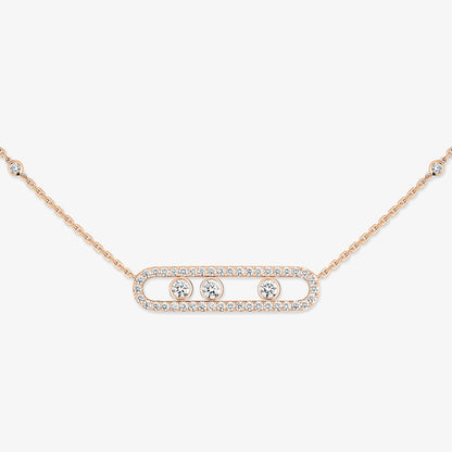 [Panda Jewelry] Move Pave_ Rose Gold Diamond Necklace