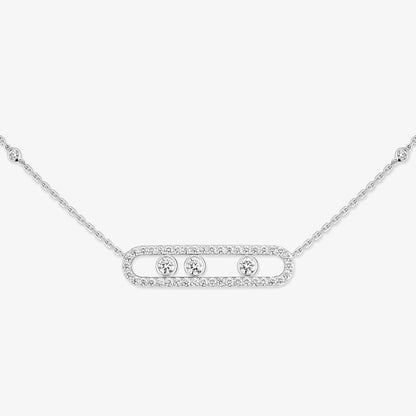 [Panda Jewelry] Move Pave_ Rose Gold Diamond Necklace