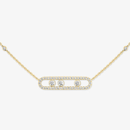 [Panda Jewelry] Move Pave_ Rose Gold Diamond Necklace