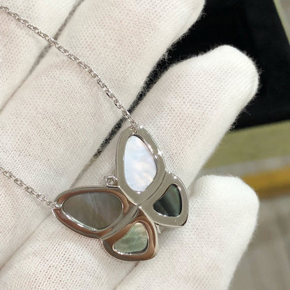 [Panda Jewelry]LARGE BUTTERFLY SILVER PENDANT DIAMOND NECKLACE