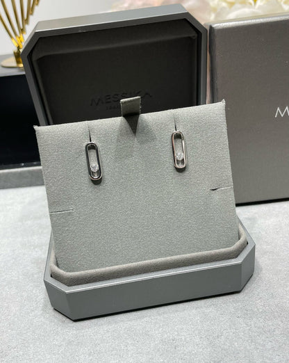 [Panda Jewelry]MOVE UNO SMALL 1 DIAMOND EARRINGS
