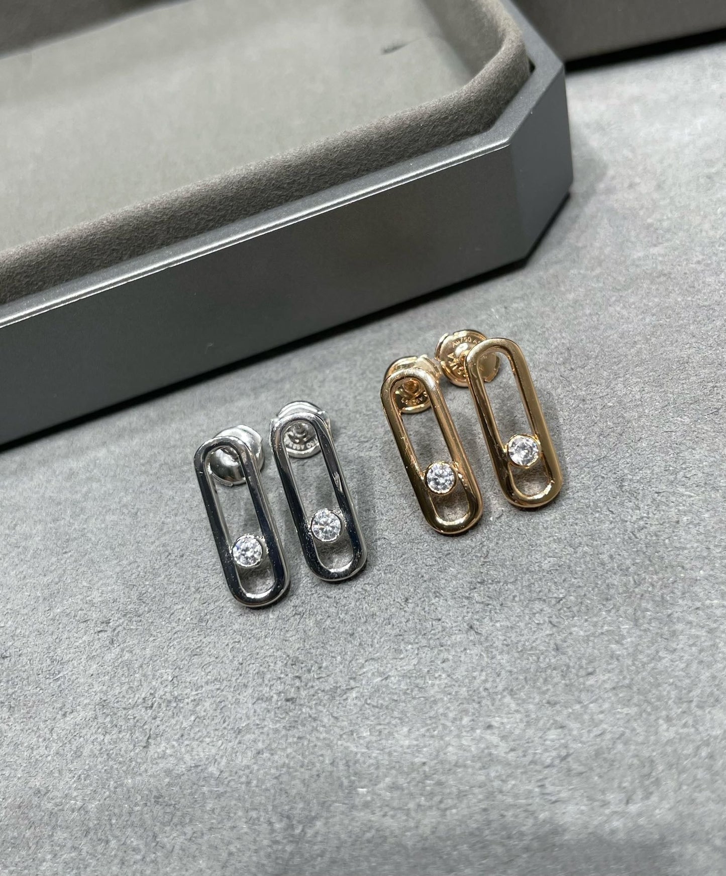 [Panda Jewelry]MOVE UNO SMALL 1 DIAMOND EARRINGS