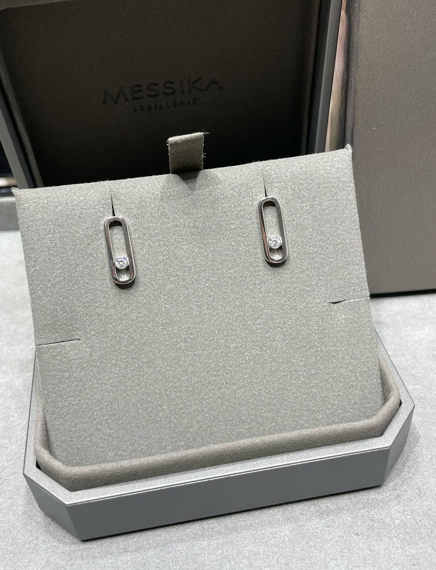 [Panda Jewelry]MOVE UNO SMALL 1 DIAMOND EARRINGS