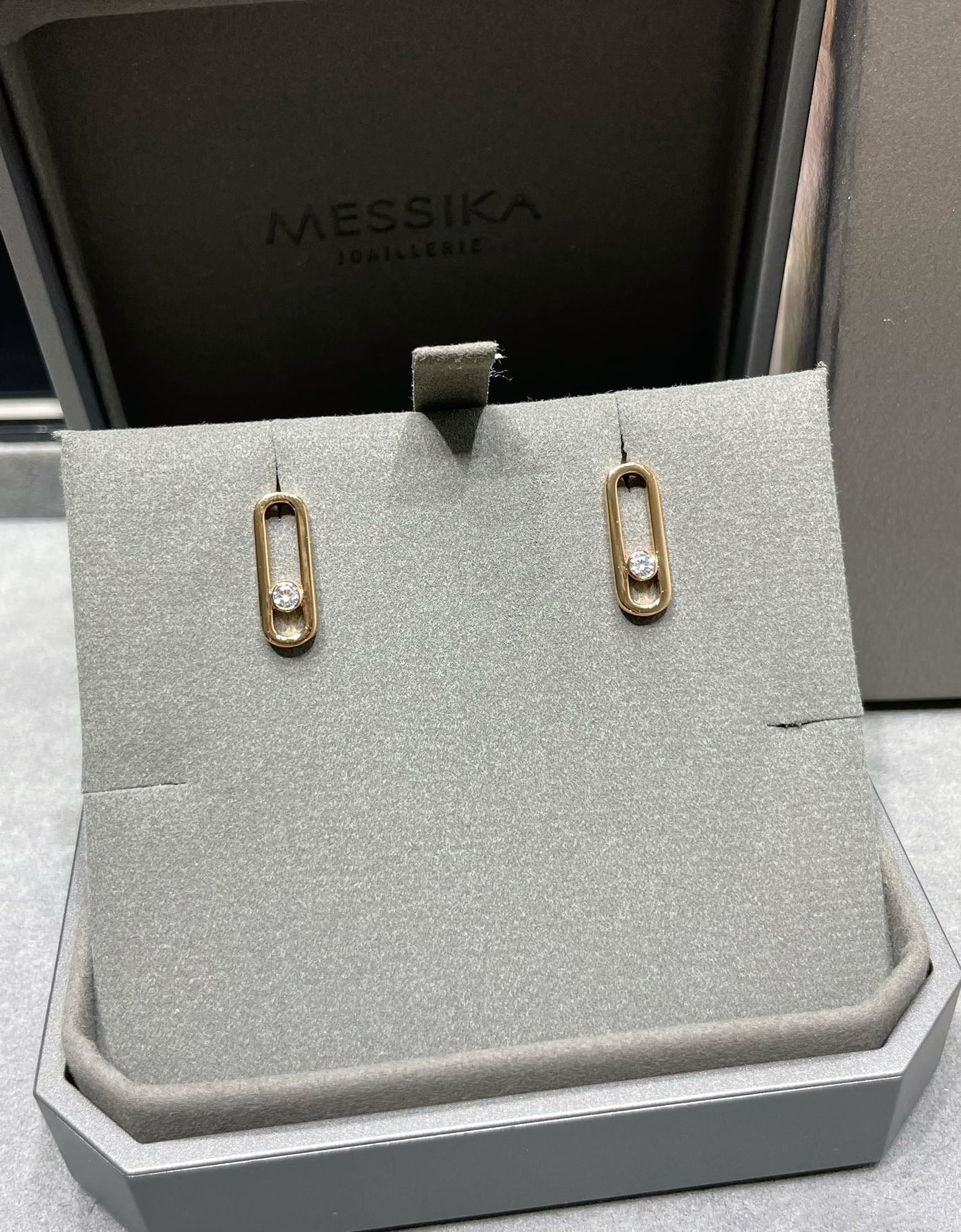 [Panda Jewelry]MOVE UNO SMALL 1 DIAMOND EARRINGS