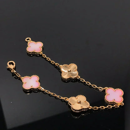 [Panda Jewelry] CLOVER 5 MOTIFS  PINK MOP BRACELET COLLECTION