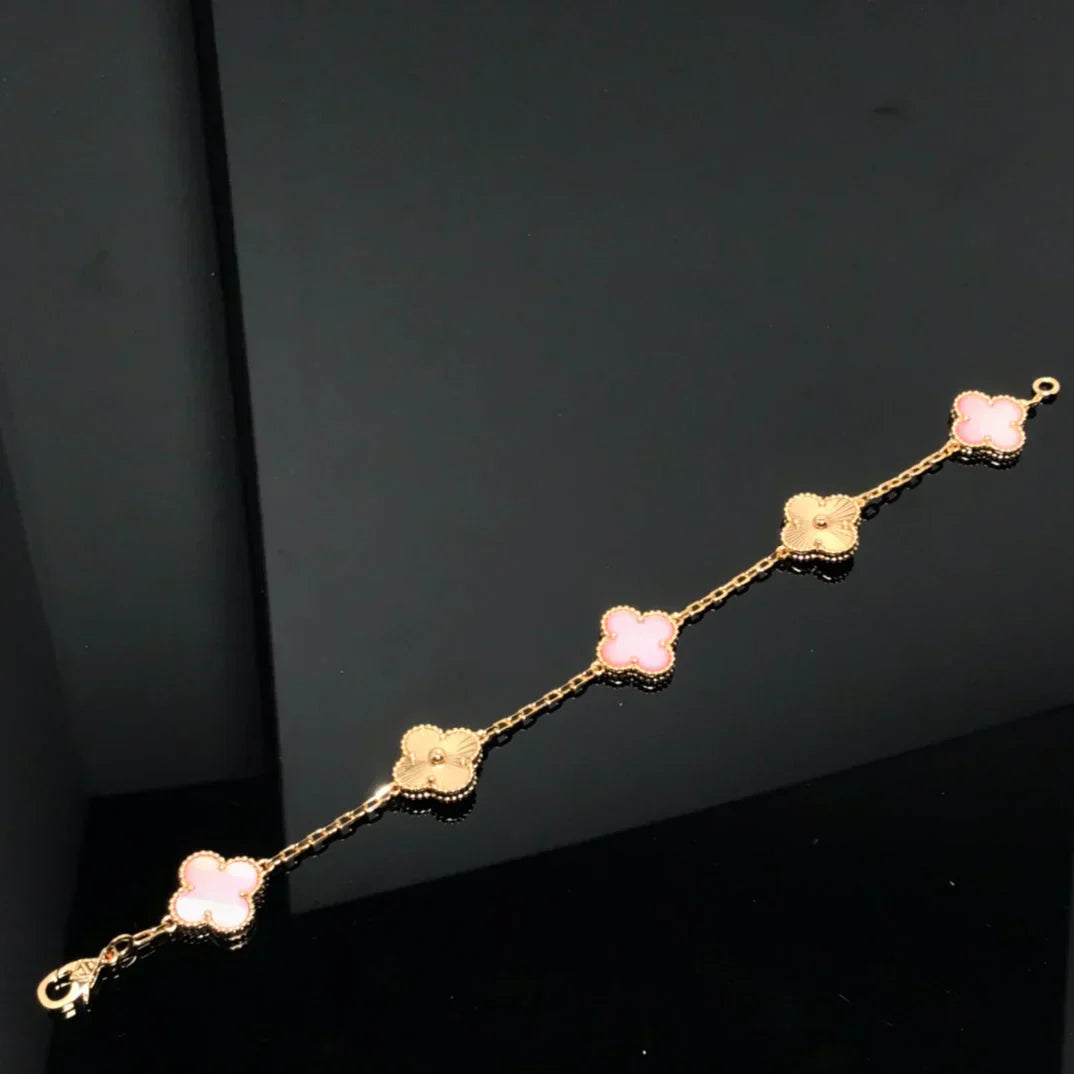 [Panda Jewelry] CLOVER 5 MOTIFS  PINK MOP BRACELET COLLECTION