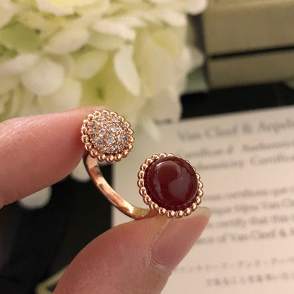 [Panda Jewelry]PERLEE COULEURS DIAMOND ROSE GOLD BETWEEN THE FINGER RING