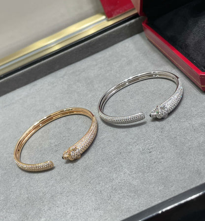 [Panda Jewelry]PANTHERE FULL DIAMOND OPEN BRACELET