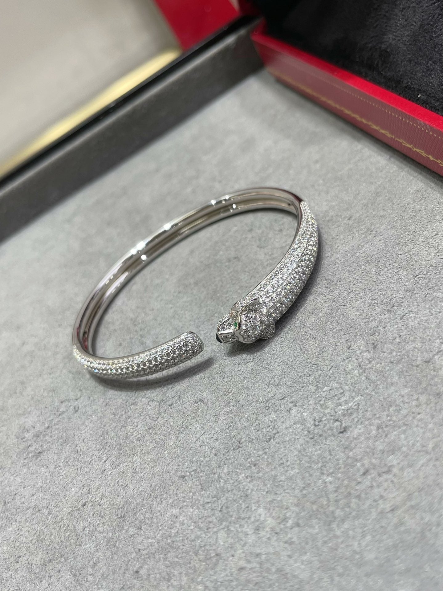 [Panda Jewelry]PANTHERE FULL DIAMOND OPEN BRACELET